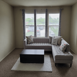 Modern Gray L-Shaped Sectional Sofa – Good Condition, 2 Pieces - Houston, TX