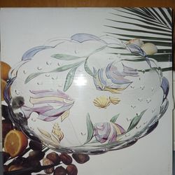 Gorgeous NEW Heavy Glass 15 Inch Round Key Largo Platter
