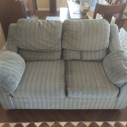 Light Blue Fabric Love Seat