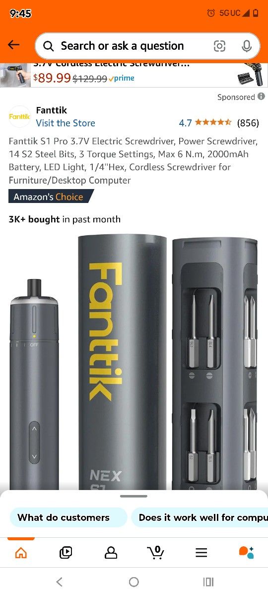 Brand New Fanttik Cordless Screwdriver Kit/Set