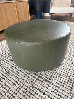 Leather ottoman, coffee table