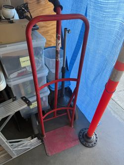 Heavy-Duty Red Metal Hand Truck
