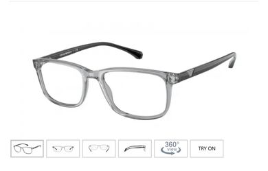 Emporio Armani EA3098 transparent gray prescription authentic eye wear eye glass