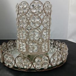 Mirrored Vanity Tray Crystal Accented 10inch $25