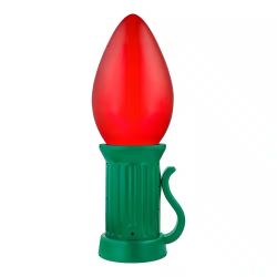 3 ft. Battery Operated LED Jumbo Green Bulb Holiday Yard Decoration