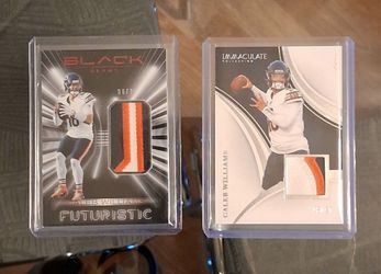 🔥 Caleb Williams Patch Lot – Panini Black Ruby Futuristic Patch /25 + Immaculate Patch /99 🔥