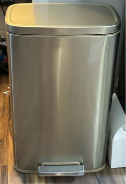 Gold stainless steel garbage can