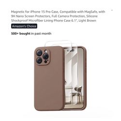 Brand new Magnetic for iPhone 15 Pro Case, Compatible with MagSafe, with 9H Nano Screen Protectors, Full Camera Protection, Silicone Shockproof Microf