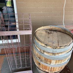 Wine Barrel And Wine Rack 