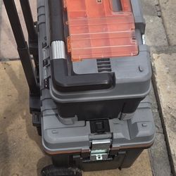 Rolling Tool Box Set w/ Wheels – TACTIX Heavy Duty 2-Piece – Great Condition