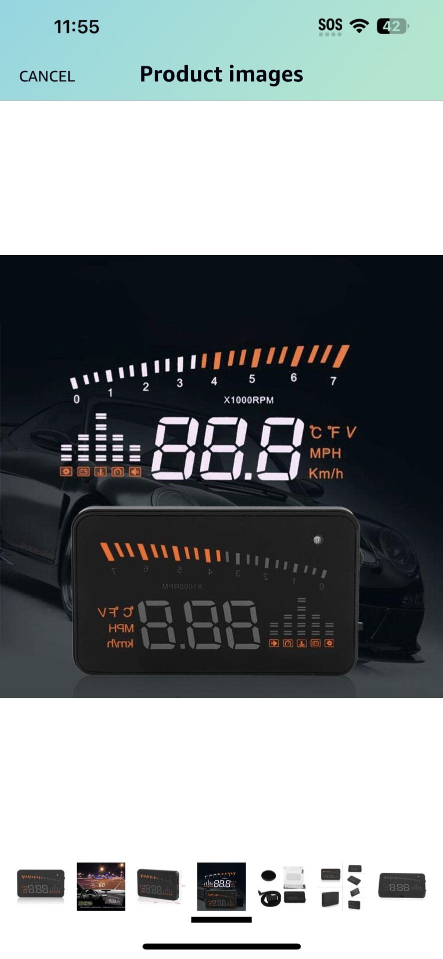 Road Proof Car HeadsUp Display, 3 Inch X5 OBDII HUD Head Up Display Projector Speed Warning System BRAND NEW SEALED