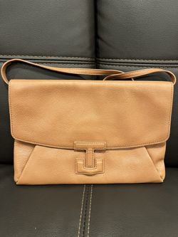 Tory Burch Crossbody /  Clutch Leather Bag (Tan)