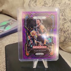 Jalen Brunson  Monopoly Purple Silver Wave Prizm Basketball Card 