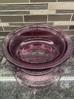 Vintage Corning Visions Cranberry, Amethyst/Purple Glass Casserole V-31-B 1QT