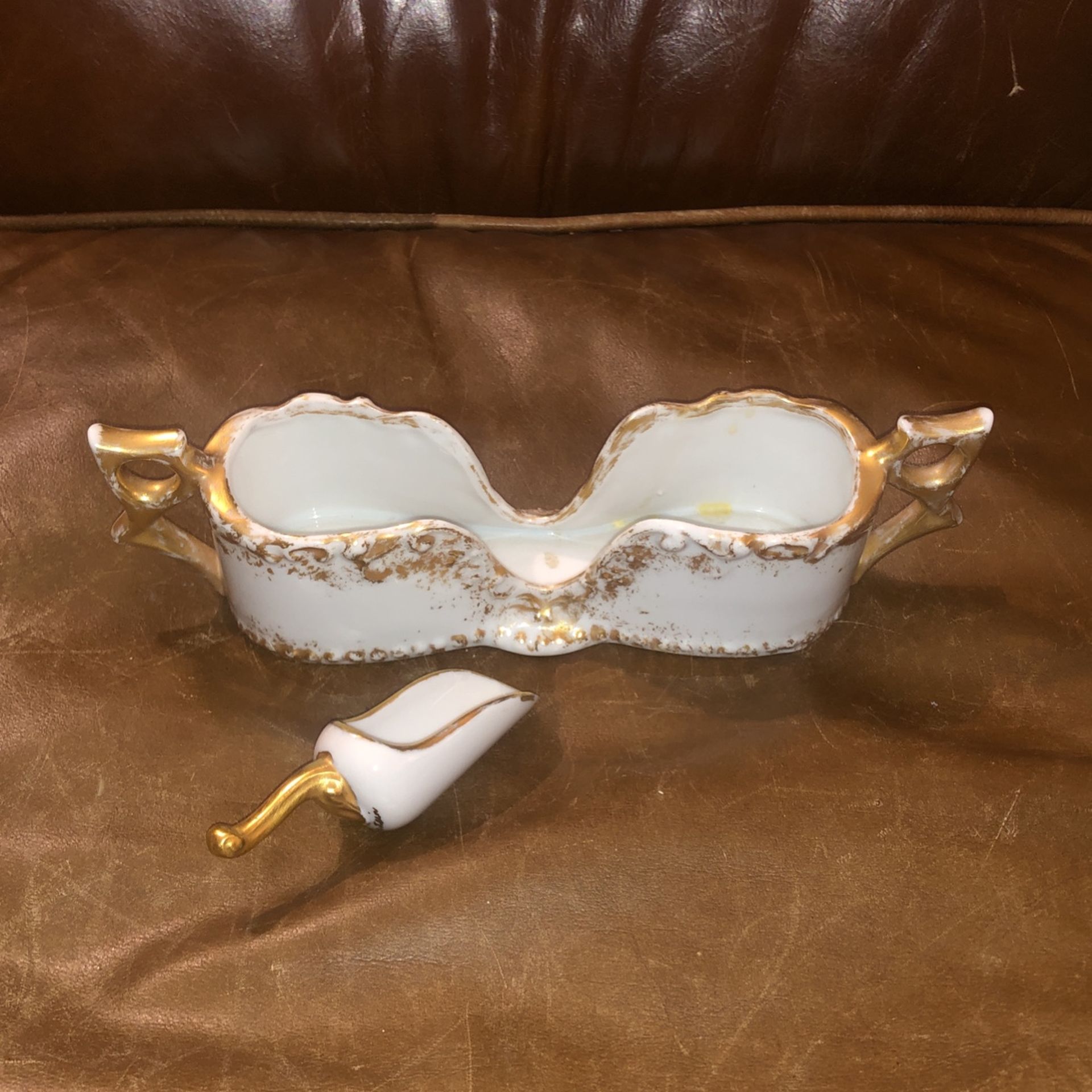Vintage, porcelain hand-painted, spoon caddy