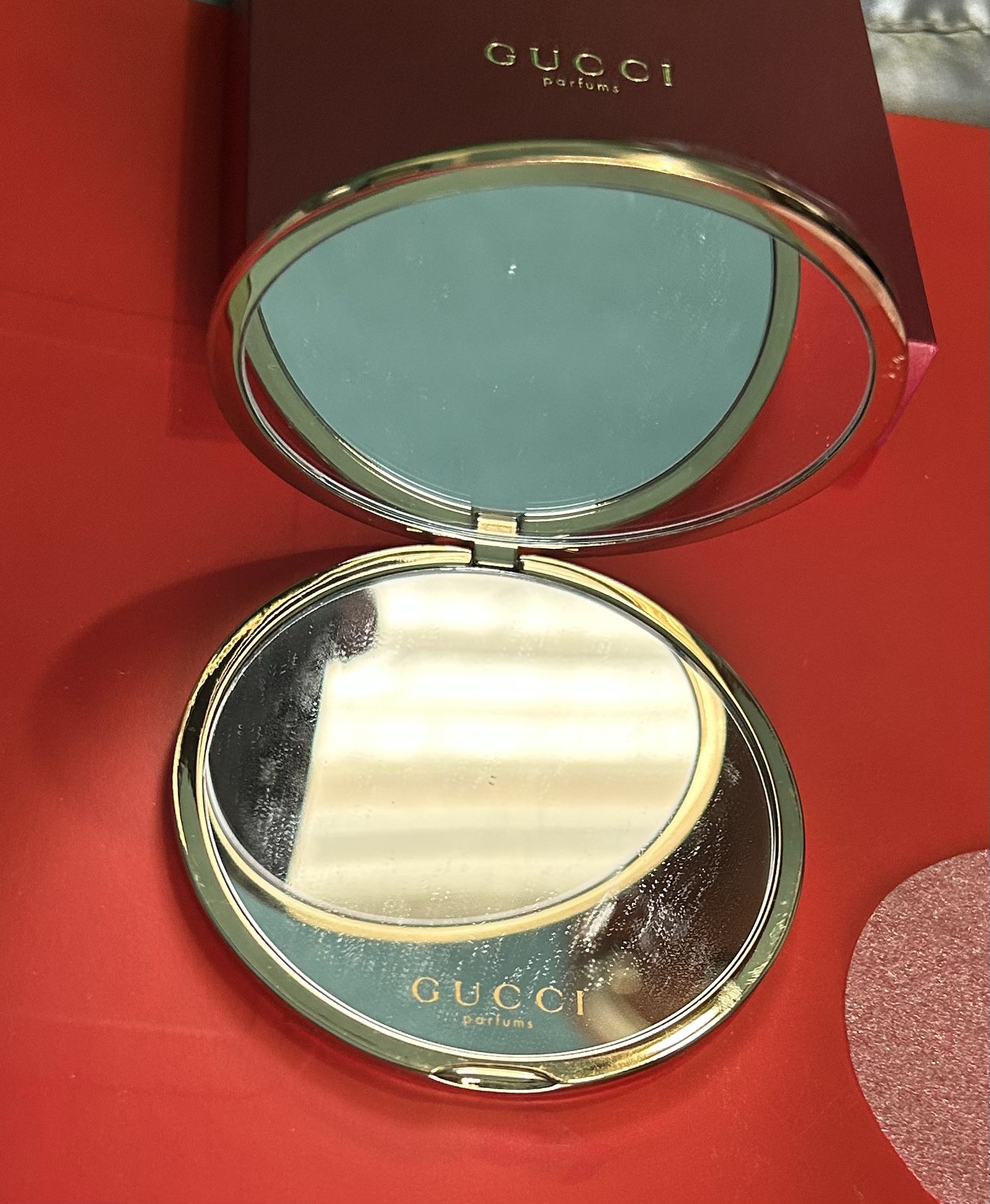 Vintage Gucci Monogram Pocket Mirror Compact at 1stDibs