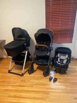 Nuna Mixx Next Stroller With Car Seat And Bassinet With Stand