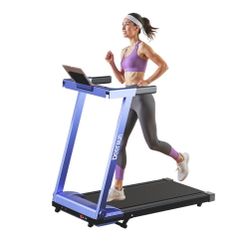 DeerRun Treadmills for Home with Incline and Handles, 3.0 HP Foldable Treadmill for Small Spaces, Folding Running Machine with Smart APP