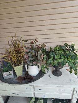 Set of assorted Faux Potted Plant Arrangements