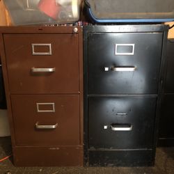 Two Metal File Cabinets