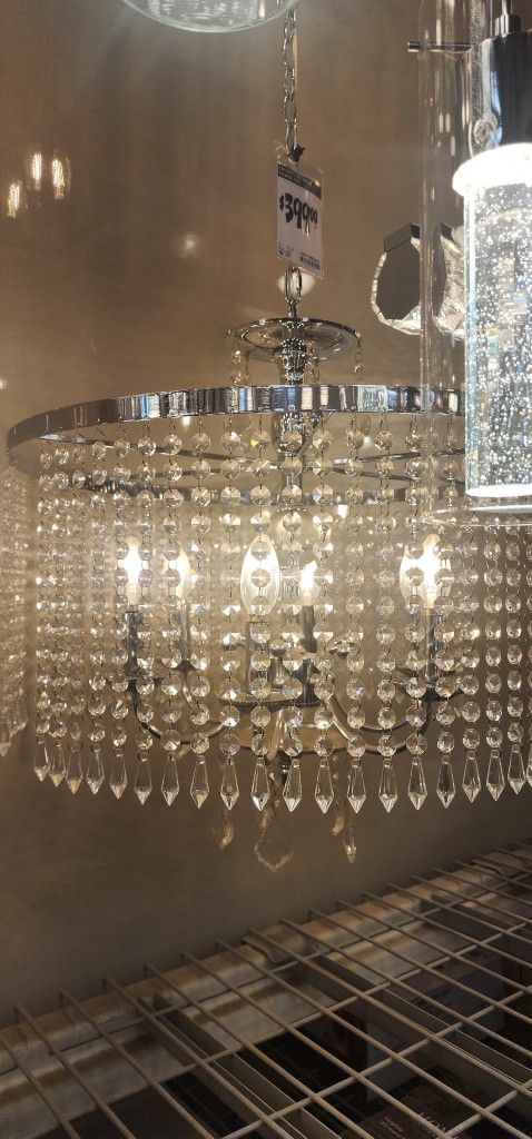 Home Decorators Collection Calisitti 6 Light Polished Chrome Chandelier With K9 Crystal Dangles