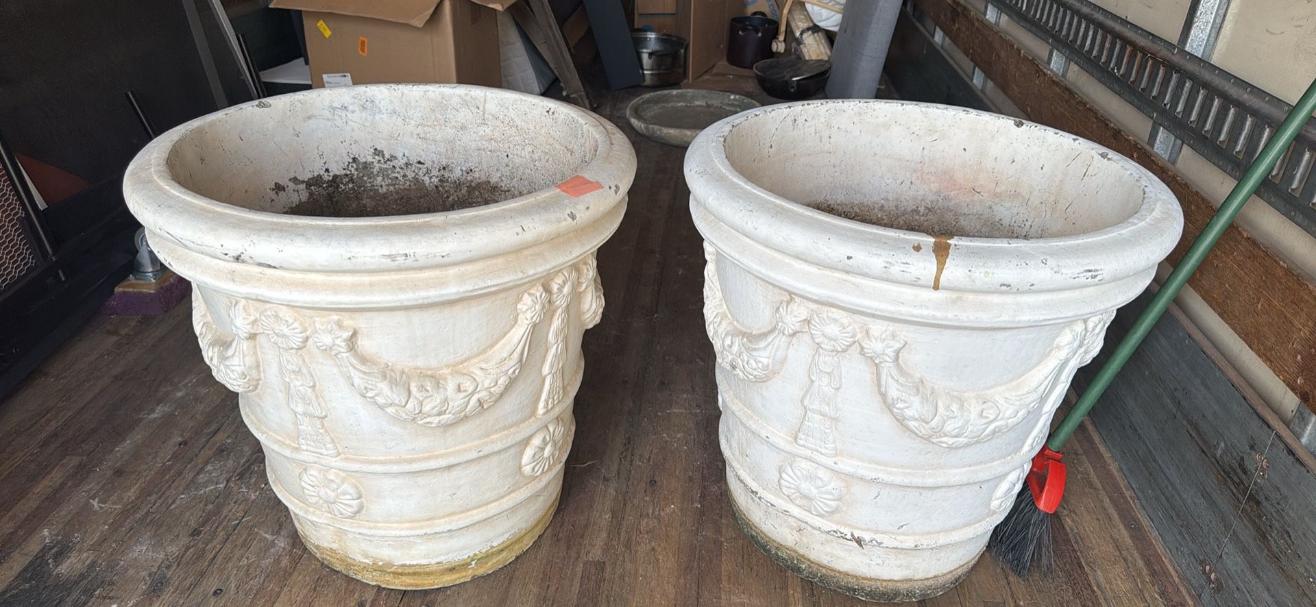 cement flower pots
