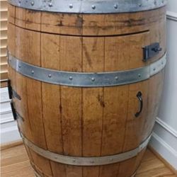 Oak Port Barrel Table/Cabinet 