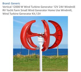 Vertical Axis Wind Turbine Generator 12V