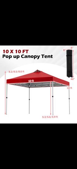 10x10 Pop-Up Canopy Tent with Carry Bag