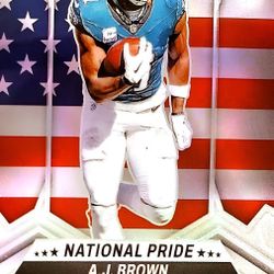 2024 A.J. Brown Panini Silver Mosaic National Pride Philadelphia Eagles Football Card 