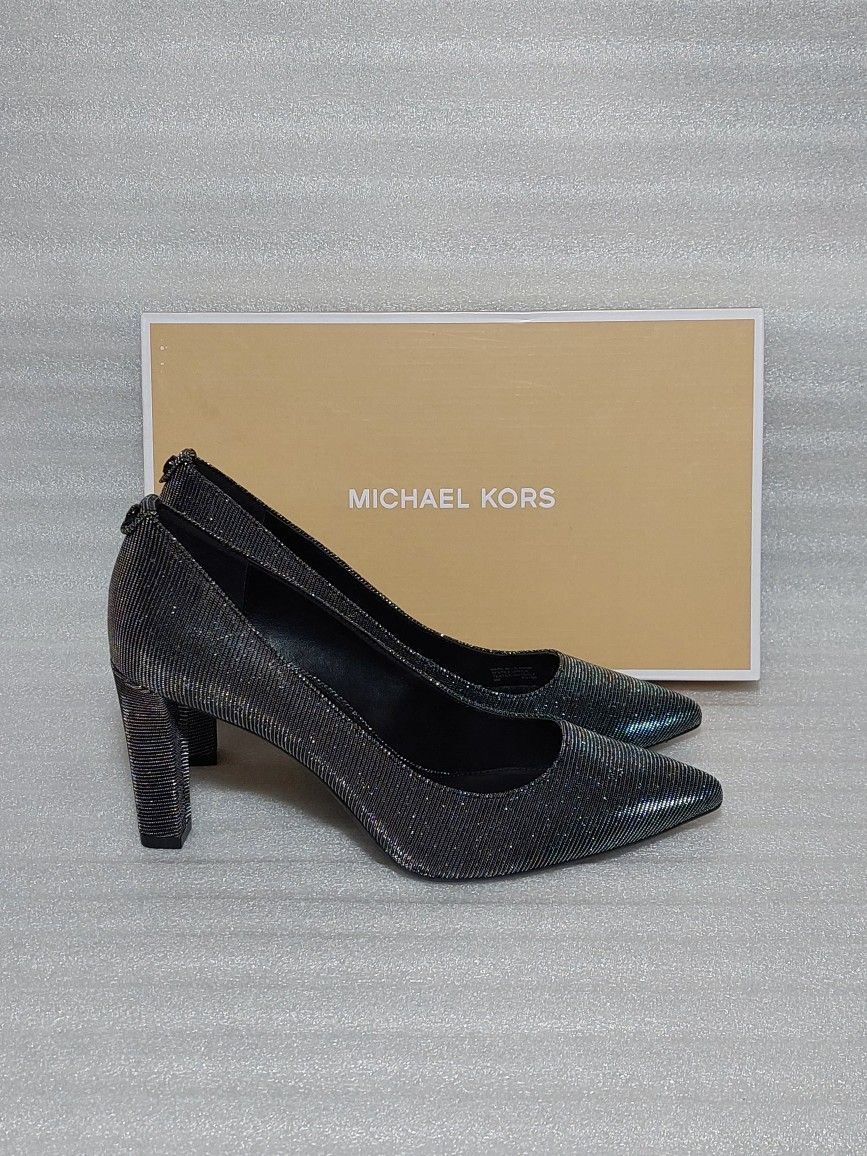 Michael Kors Designer Pumps Heels. Brand New In Box. Silver Black. Size 8 Women's Shoes