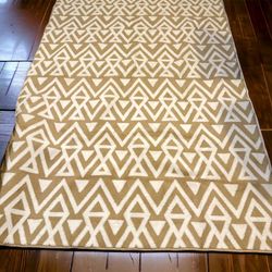 Geometric Shag Soft 6x9 Area Rug Beige Memory Foam Living Room Nursery Bedroom