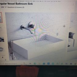 New Vigo Modern White Matte Stone 23" X 15" X 5" Rectangular Vessel Bathroom Sink