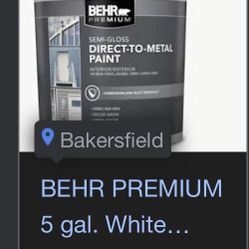 Behr 5gallon White Semi Gloss Paint To Metal Asking $60conyavt Me At 