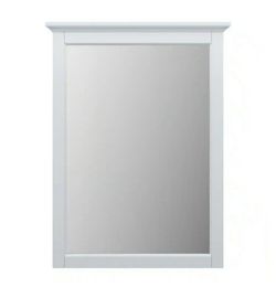 Everett 24 in. W x 32 in. H Rectangular Wood Framed Wall Bathroom Vanity Mirror in White