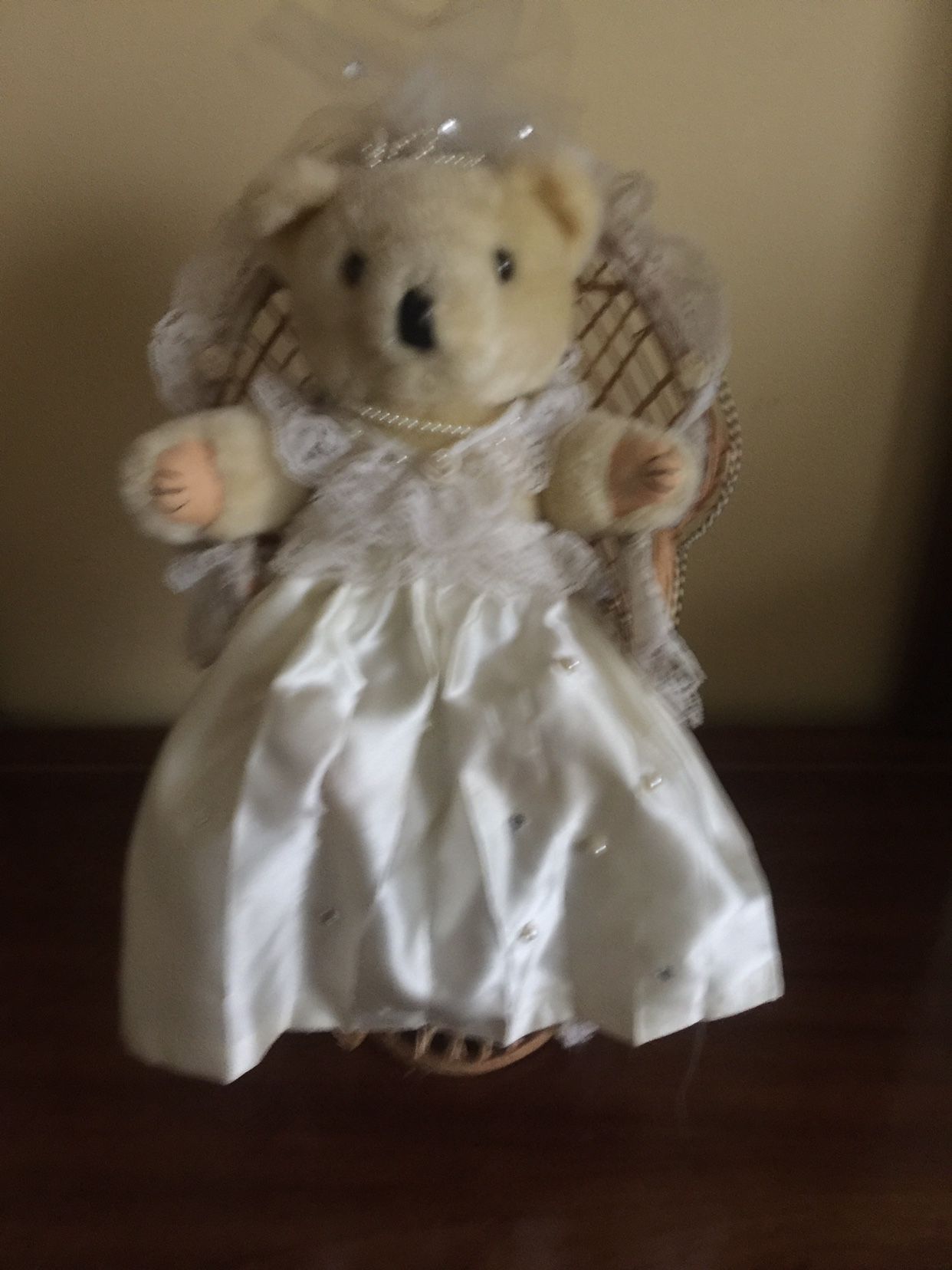 Teddy Bear With Wedding Dress & Chair