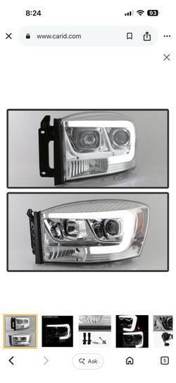 Dodge Ram 1(contact info removed) 3500 Passenger side, right side only Spyder headlight assembly with LED DRL light bar used