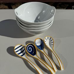 Soup Bowls With Chopstick Holder