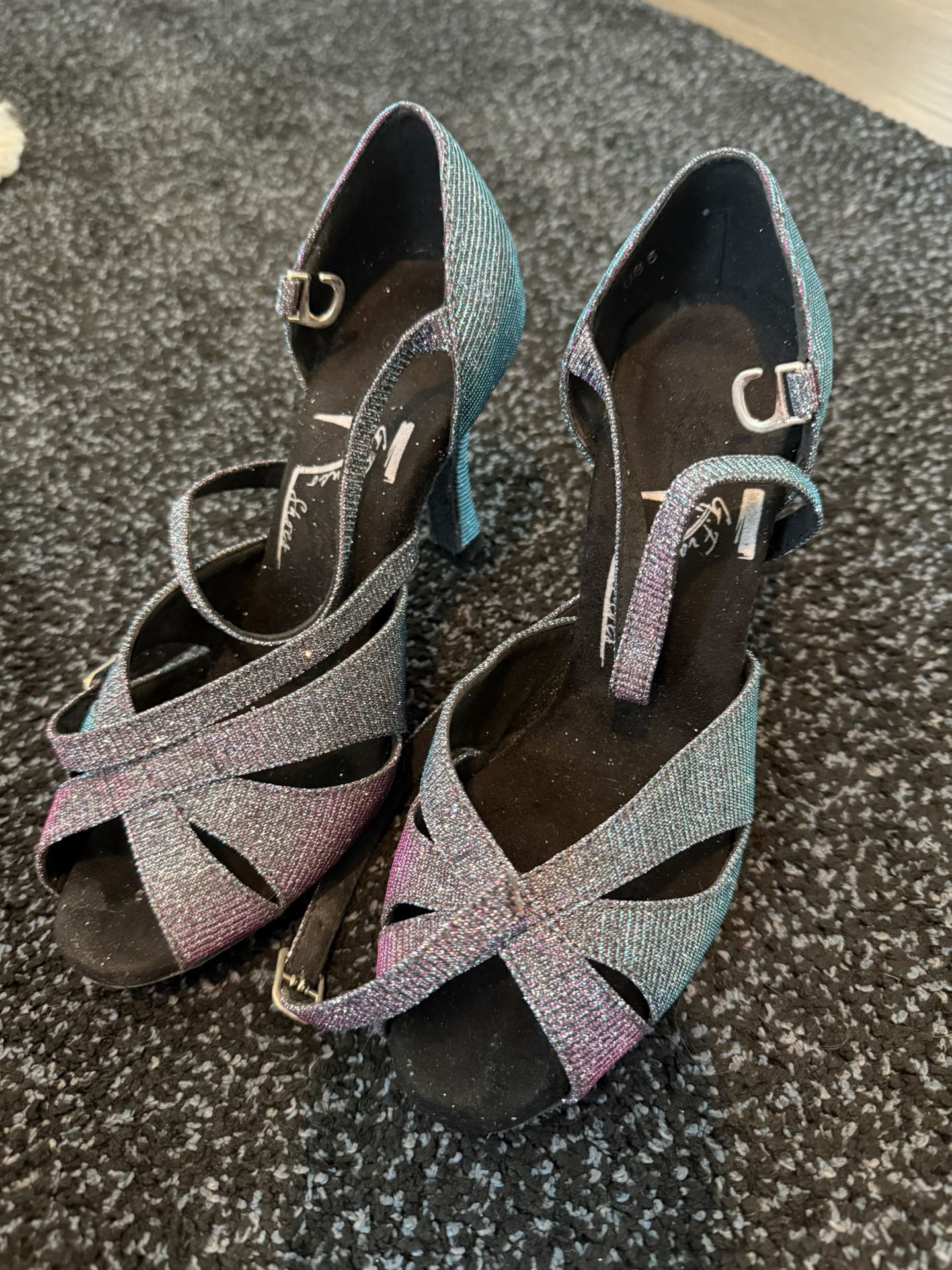 GFranco Latin Dance Heels - Iridescent Size 5