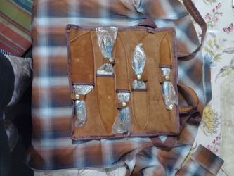 Titan Int'l USA Knife Set W/ Portable Handmade Sheath