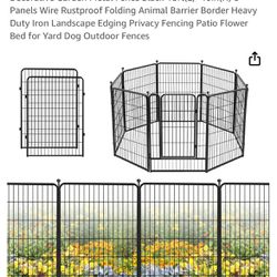 Decorative Garden Metal Fence Black 18ft(L)×40in In