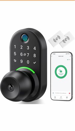 Keypad Smart Door Lock with Knob, Yamiry Keyless Entry Digital Lock with Handle, Fingerprint Electronic Knob for Front Door