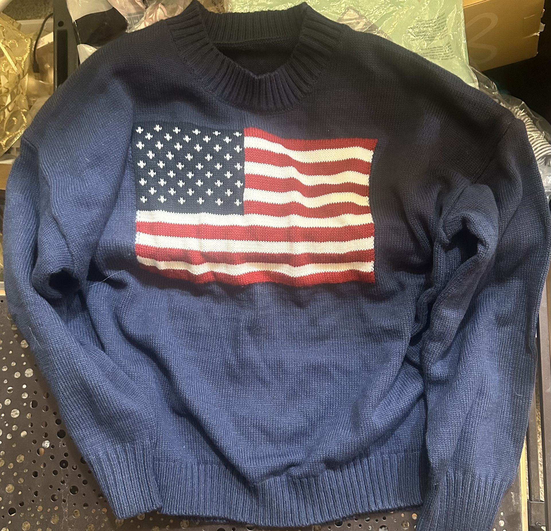 Women’s American Flag Sweater- Medium