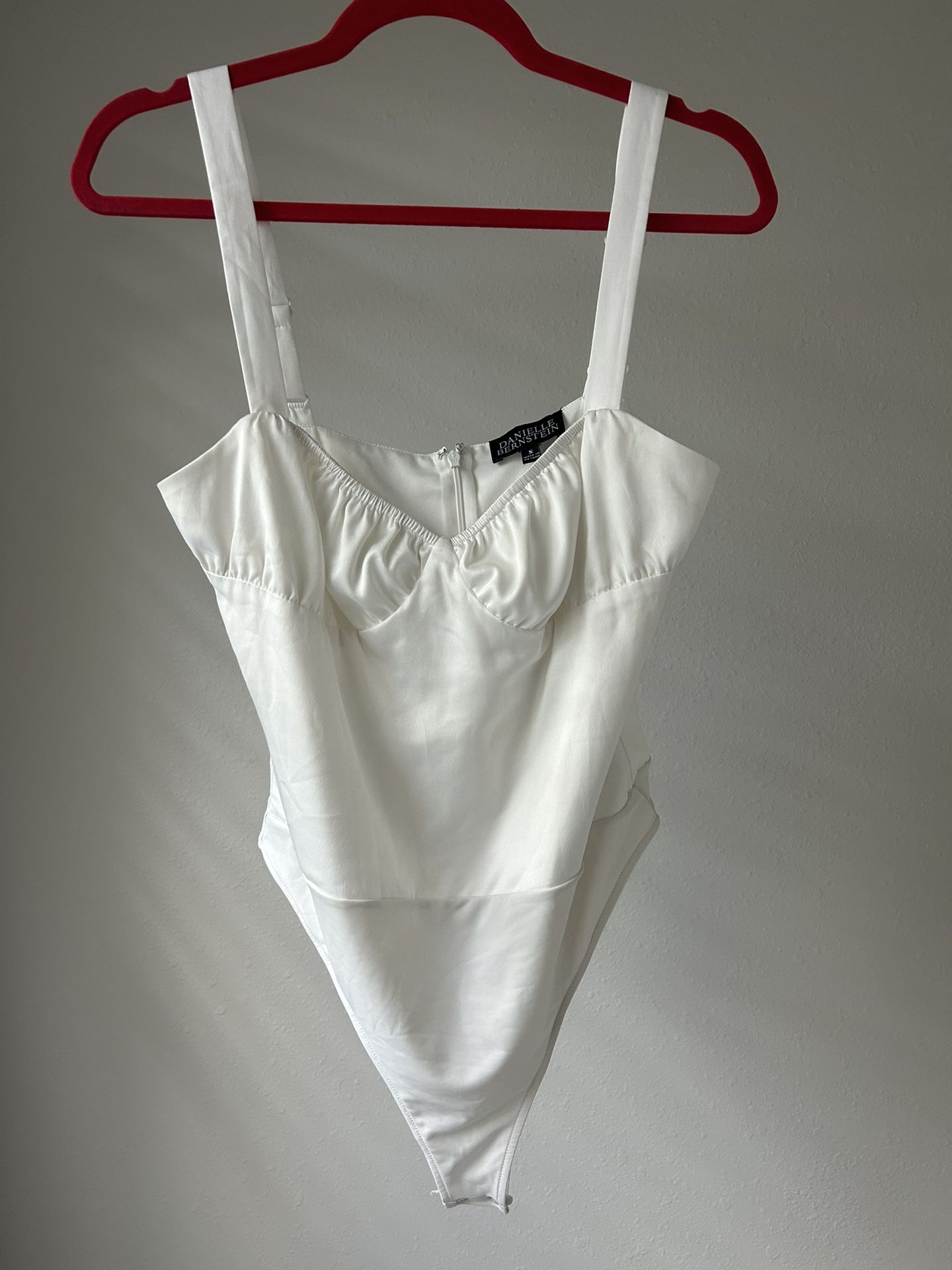 DANIELLE BERNSTEIN white silk Bodysuit