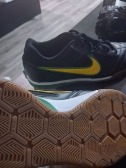 Nike Indoor Soccer Shoes Black Yellow Green