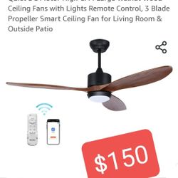 60" SMART CEILING FAN INDOOR OR OUTDOOR MANY FEATURES READ MORE BELOW