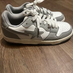 Grey bape shoes size 9