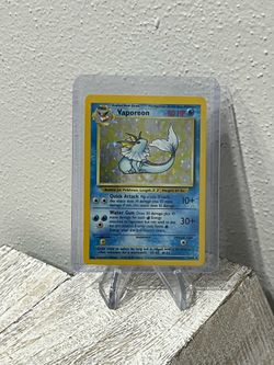 Pokemon TCG Vaporeon Holo Rare 12/64 Jungle 1999 Wotc No Symbol Error