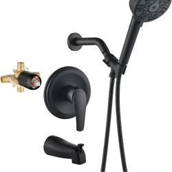 Shower Faucet Set with Tub Spout Tub and Shower Faucet Set Complete with Handheld Shower Head Shower Combo Set Shower System with Tub Spout Tub and Sh