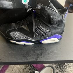 Jordan 6 Pony Fur Black And purple 